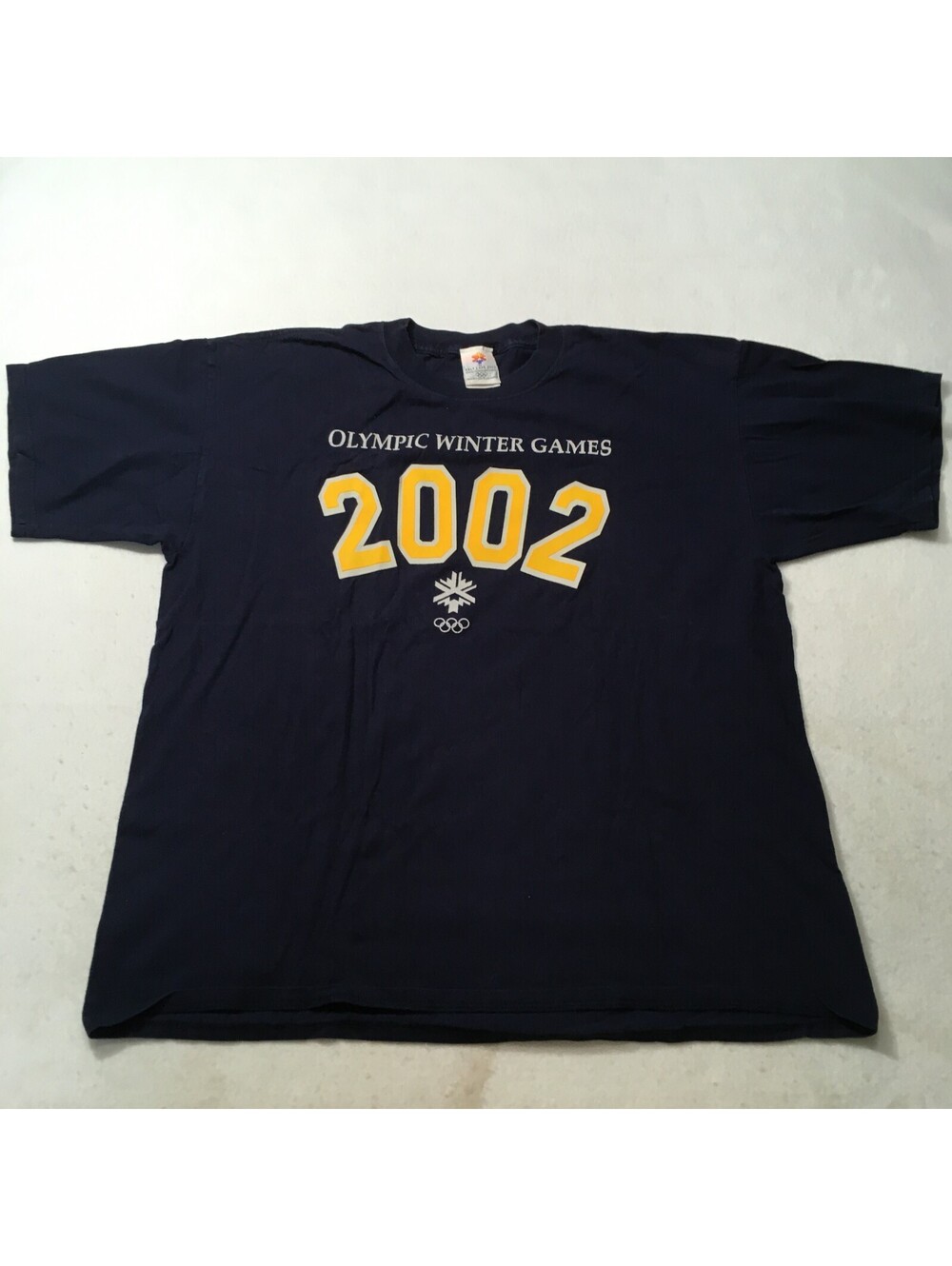 Men's Vintage Y2K 2002 Salt Lake City Winter Olympics Navy Blue T Shirt Tee XL.